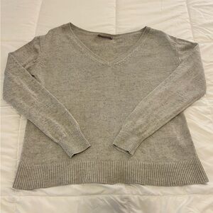 Everlane 100% Cotton Women's V-Neck Sweater in Gray